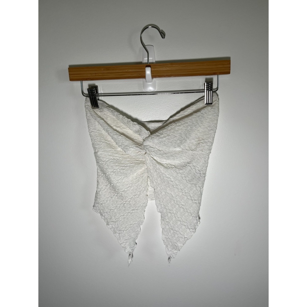 Fairy Boho Festival Rave Womens Top XS White Asymmetrical Wrap Front Going Out
